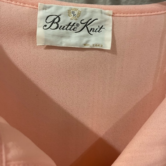 VINTAGE Butte Knit 2-piece matching SET sz XS/S SILK SKIRT PLEATED SCHOOLGIRL - Picture 2 of 13